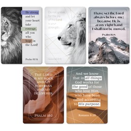 The Lord is My Strength Scripture Magnets, Bulk Set of 5 Inspirational Christian Fridge Magnets for Men & Women, Religious Bible Verse Tokens for Whiteboards, Classrooms, & Memorization