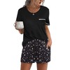 Ekouaer Womens Pajamas Sets Shorts 2 Piece Short Sleeve Lounge