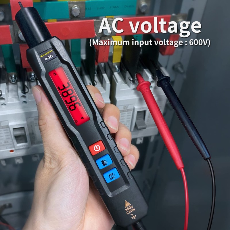 MAXRIENY Voltage Tester 3-Results Display Infrared Thermometer with VFC Multimeter