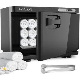 TASALON Professional Hot Towel Warmer Cabinet, 8L Middle Capacity, Use for Facial Spa, Hair Beauty, Salon Equipment and Home, Perfect Temperature for Towel Warmer, Fits up to 24 Small Towels - Black