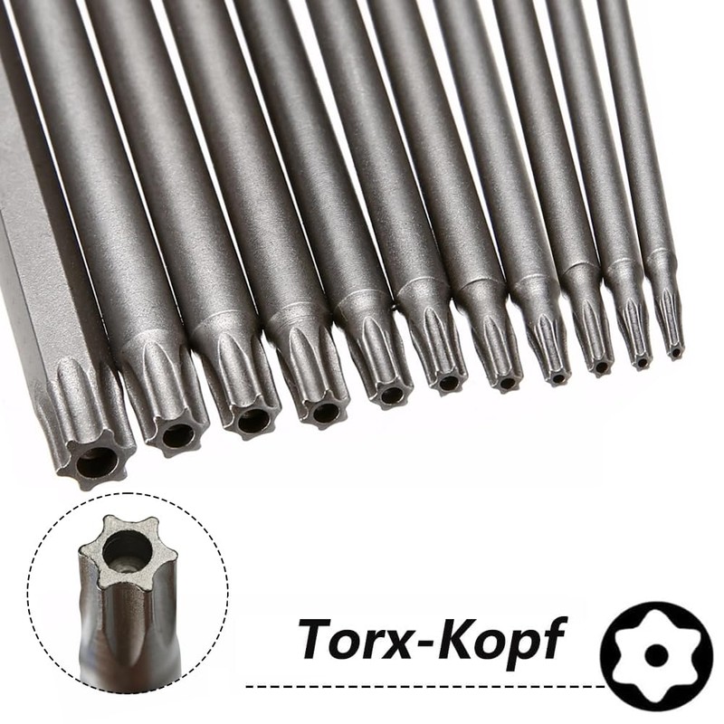 Saipor 11 Pieces 200 mm Torx Long Screwdriver Bit Set,