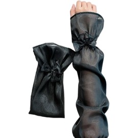 [BLOOPIC] Arm Cover for Women, UV Protection, Arm Sleeve for Dress, Lightweight Design, For Camping, Cycling, Summer Sunscreen Protection, Outdoor Sports, Black, Free size