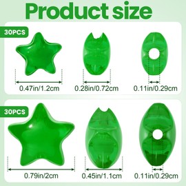 Winsyison 60pcs Acrylic Star Beads, Colorful Pony Beads for Women, Flat Star Spacer Charms with 2 Size for Necklace Bracelet Jewelry Making DIY Crafts