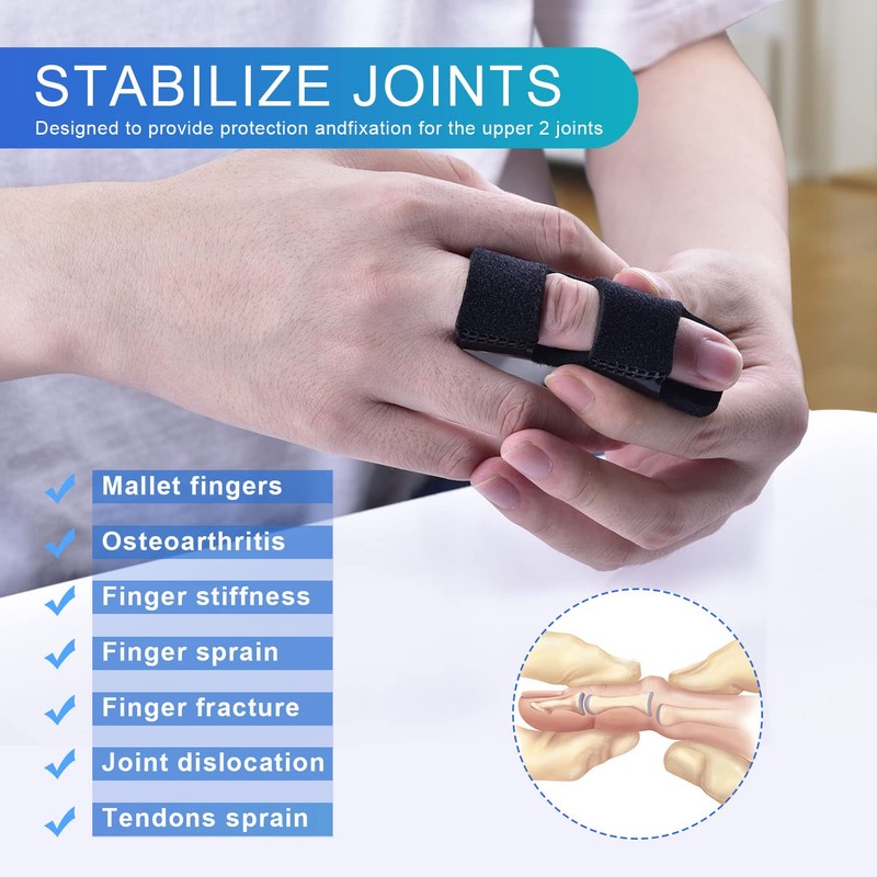 Sopito Finger Splint, 4pcs Finger Brace Support Stabilizer for Index,