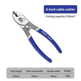 KOOLEVER 6 Inch / 150mm Cable Cutters, Wire Cutters Heavy Duty High Carbon Steel Wire Snips with Anti-Slip Handle for Copper, Aluminium and Electric Cables, High Leverage Hand Tools