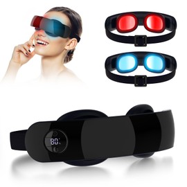 IKeener Eye Massager - Mute Hot & Cold Mask with 3-Level Heat and Cooling for Migraine, Eye Strain and Fatigue