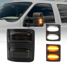 GSOWO LED Sequential Switchback Side Mirror Marker Lights for 2008-2016 F250 F350 F450 F550 Super Duty, 2 pcs LED Sequential Side Mirror Turn Signal Lamps Assembly - Switchback