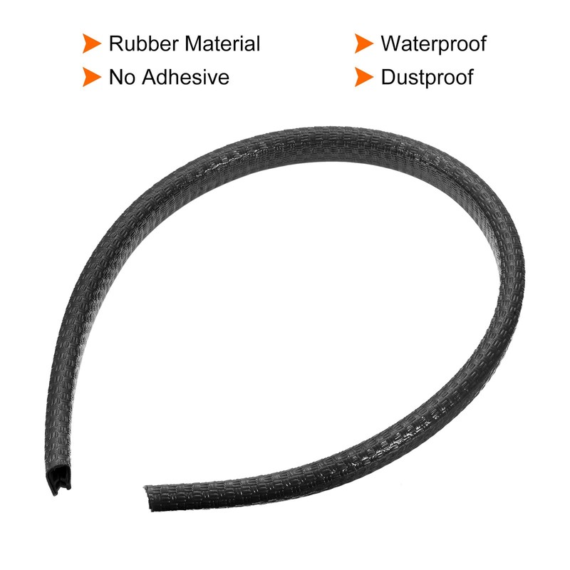 PATIKIL 0.5mx8mmx15mm Rubber Edge Trim, Metal Sharp Deck Edge Protector
