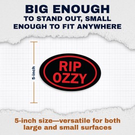 Rip Ozzy Magnet 2 Pack - Prince of Darkness Osbourne Rest in Peace - 5 Inches On Widest Side - Rock Star Icon Metal Singer Remembrance - Sabbath Singer Black Magnets Car Truck Fan Gift - EPLM0128