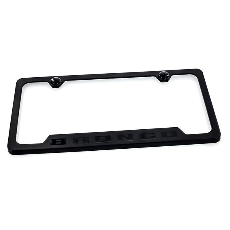 Ford Bronco Metal License Plate Frame Tag Holder - Black