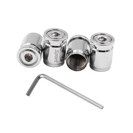 Dickno - 4 tapas de válvula de neumático de automóvil, antirrobo, cubiertas de vástago de válvula de rueda con sello de goma O, cubierta universal de vástago de aire de acero inoxidable para