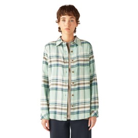 Dickies Womens L/S Plaid Shirt, Blue SURF, M