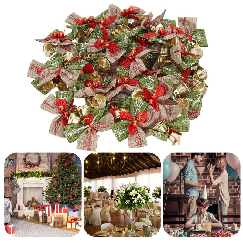 50Pcs Mini Bowknot Bells Durable Metal Happy Vibes Widely Used