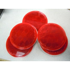 Sate-Lite 30 Round Red Self-adhesive Reflector 3-1/8" - Qty. 5 pieces