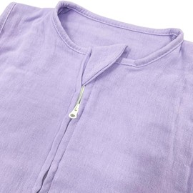 Keiryboo - Organic Cotton Muslin Toddler Sleeping Sack, 1.0 TOG Rating, Zipper Closure, Breathable Muslin, Year-Round Comfort (18-24 Months) (Lilac)