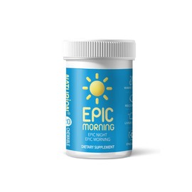 Epic Morning - Liver Detox & Repair Supplement with DHM, Milk Thistle, Vitamin C, B1, B2 & Pomegranate - Natural Pomegranate & Peach Flavor - 20 Chewable Tablets for Liver Support & Morning Recovery