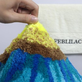 Feblilac Blue Flowers Bath Rug, Floral Mat for Bathroom Cute Plant Non-Slip Floor Mats, Washable Microfiber Carpet for Living Room Home Fast Dry Area Rug