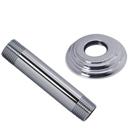 Westbrass 1/2" IPS x 4" Ceiling Mounted Shower Arm with Flange, Polished Chrome, D3604A-26