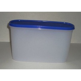 Tupperware Oval #3 Modular Mates Food Pantry Storage Container with Brilliant Blue Seal (7-1/4 cup capacity)
