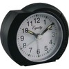 Equity 27001 Black Quartz Analog Alarm Clock with Ascending Alarm