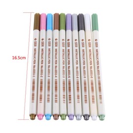 Sta Pen Metallic Painting Pen Set of 10 Colours Art Fine Tip Metallic Coloured Pen Supplies Painting Marker for Card Making / DIY Photo Album Ideal for Artists Watercolour Sketching