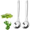 2Pcs Silver Cactus Peeler Spoon, Stainless Steel Rice Meat Dumplings