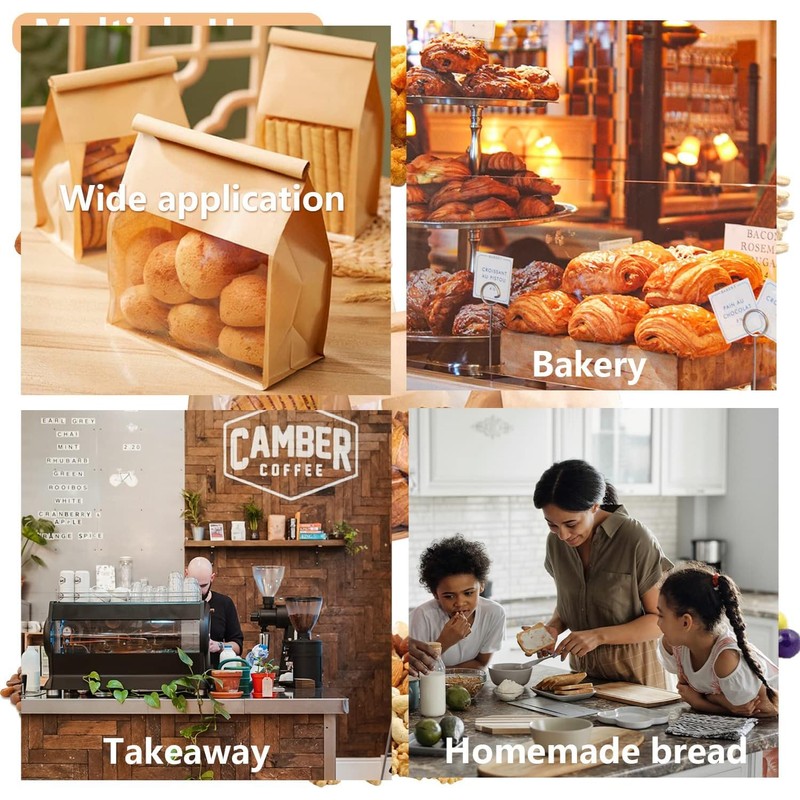 Heavy Duty Large Kraft Paper Bread Bags with Tin Tie