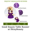ShinyBeauty Sequin Table Runner with Tassel 12inx108in Purple, Dining Table