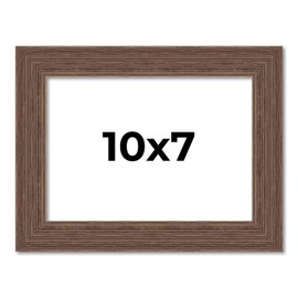 Poster Palooza 10x7 Frame Brown Barnwood Distressed/Aged Old Weathered Natural Wood Look Picture Frame with UV Acrylic Glass, Foam Board Backing & Hanging Hardware Included