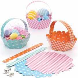 Baker Ross Spring Basket Kits - Pack of 8, Easter Basket Craft for Kids (FC631)