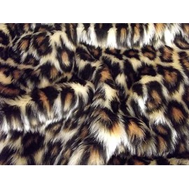 Animal Fun Faux Fur Fabric Material - Leopard, 1/8Mtr - 50cmx37cm