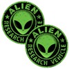 Alien Research Vehicle Green 2 Pack Stickers