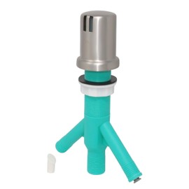 Dual Air Gap with Brushed Nickel Brass Cap for Dishwasher and Reverse Osmosis Filters (with tank) and Extra Long Thread (AG200-105, AG200-X05, AMERIGAP)