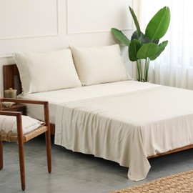 Weddingly 100% Certified Bamboo King Sheet Set| derived from Organic Viscose|Sateen Weave/High Cover Ratio 0.75|4 Piece Set|Gentle to Skin and Cooling|(Sage)