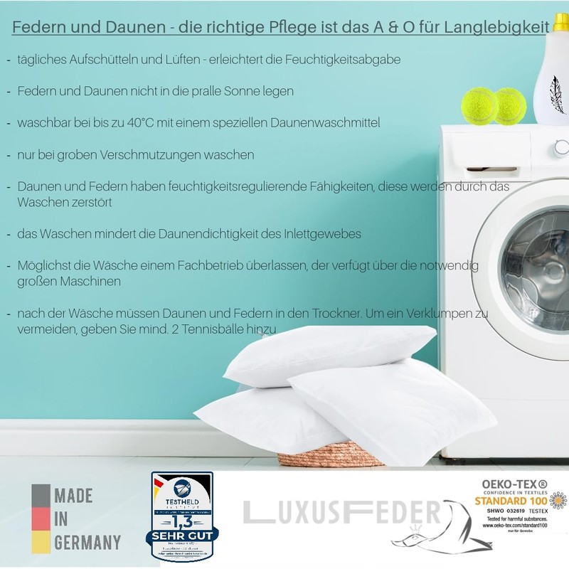 Luxusfeder Sofa Cushion 30 x 50 cm Feather Filling 400