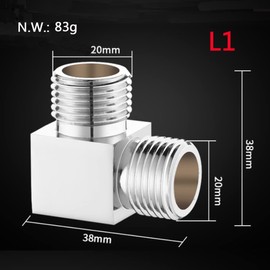 Water Diverter Fitting Adapter, Add-A-Tee G1/2" Hose Connector Adapter for Angle Valve Adapter, Shower arms, Toilet Bidet Sprayer, Hose Pipe Fittings (2 Way L1)