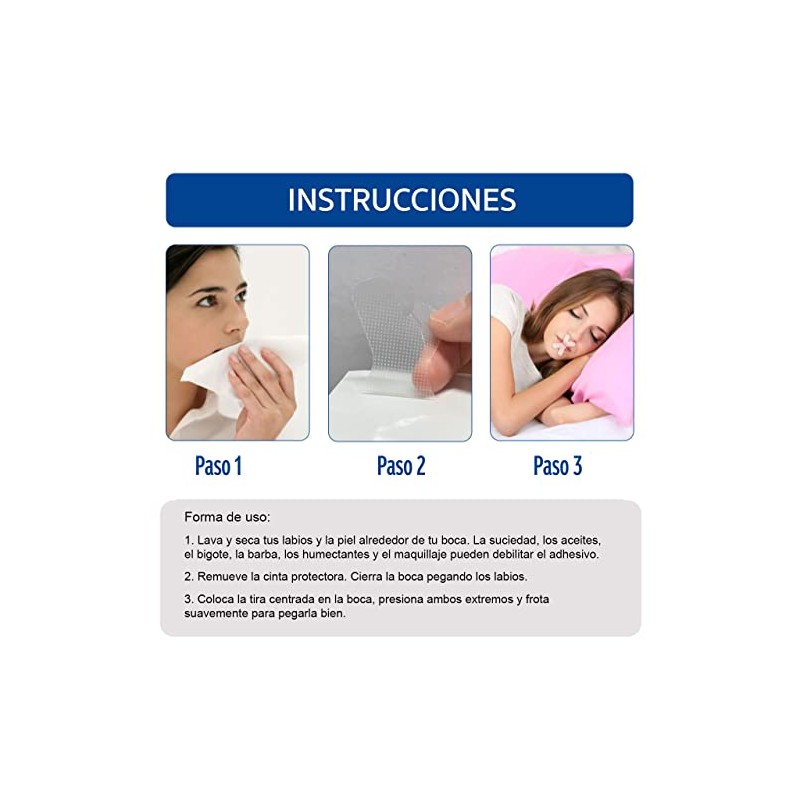 30 Tiras bucales para dormir. Ayuda con los ronquidos. Cinta