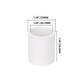 10 Pack 3/4" PVC Pipe Coupling Adapter Pipe Fitting Connector (Socket x Socket), Furniture Build Grade SCH40 3/4 Inch PVC Pipe Slip Socket Connectors for Home or Industrial Use, White