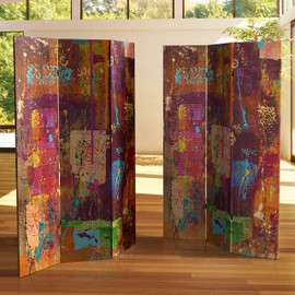 Oriental Furniture 6 ft. Tall India Double Sided Canvas Room Divider