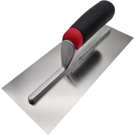 MAURERFREUND - Professional smoothing trowel, extra long aluminium support, non-slip handle, 280 x 120 mm (non-toothed)