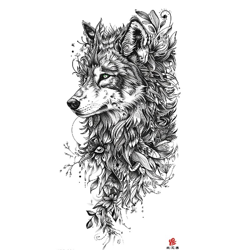 6 Sheets Temporary Lion Tattoo Wolf Tattoo Animal Tattoo Arm