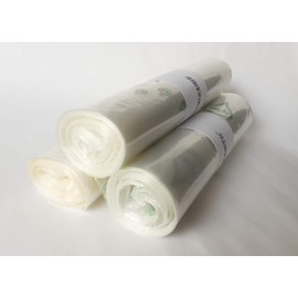 PLASBEL Bolsas biodegradables transparentes, Pack de 3 Rollos, 60x90cm (24x36 pulgadas), bolsas multiusos, capacidad 50 litros, ecológicas, fuertes y con sistema antigoteo, uso en congelación.