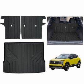 LJWAITO Cargo Liners & Backrest Mat for 2025 Nissan Kicks TPE All Weather Protection Car Trunk Mat Covering The Backrest