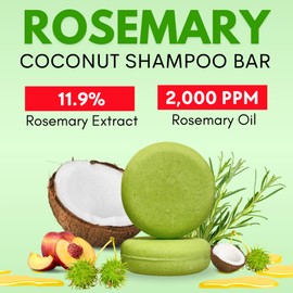 Rosemary Shampoo and Conditioner Bar Set 3 - Hair Growth, Regrowth, and Anti Hair Loss - Natural Solid Shampoo Bars for Women with Straight, Curly Hair for Thinning, Thickening Sulfate & Silicone free