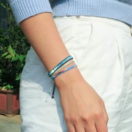 KELITCH Women Candy Color Friendships Bracelets Stackable Adjustable Bracelets Miyuki Beads Bracelets