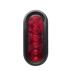 TecNiq T66-RR0T-1, 6 Inch Oval STT, Grommet Mount, Red Lens, Tri-Pole Connection