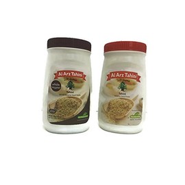 Al Arz Tahini Variety Pack - Whole Sesame Tahini & Tahini Sesame Seed Paste, 16 oz each, No Preservatives