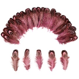 THARAHT Pheasant Plumage Feathers 120pcs Natural 2-3 Inches for Thanksgiving Crafts Hats Sewing Clothing Wedding Dream Catcher Decoration Feathers,Pink