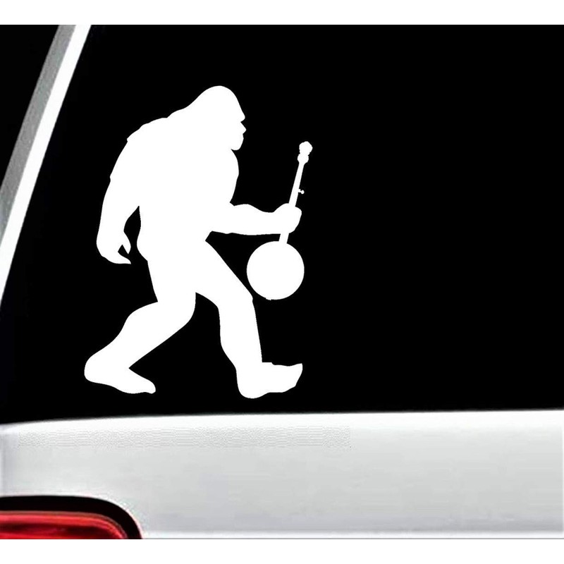 Bigfoot with Banjo Decal Sticker for Car Window BG 123
