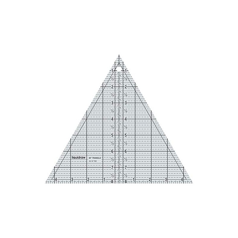 Liquidraw Triangle Quilting Ruler 60°, Clear Acrylic Template